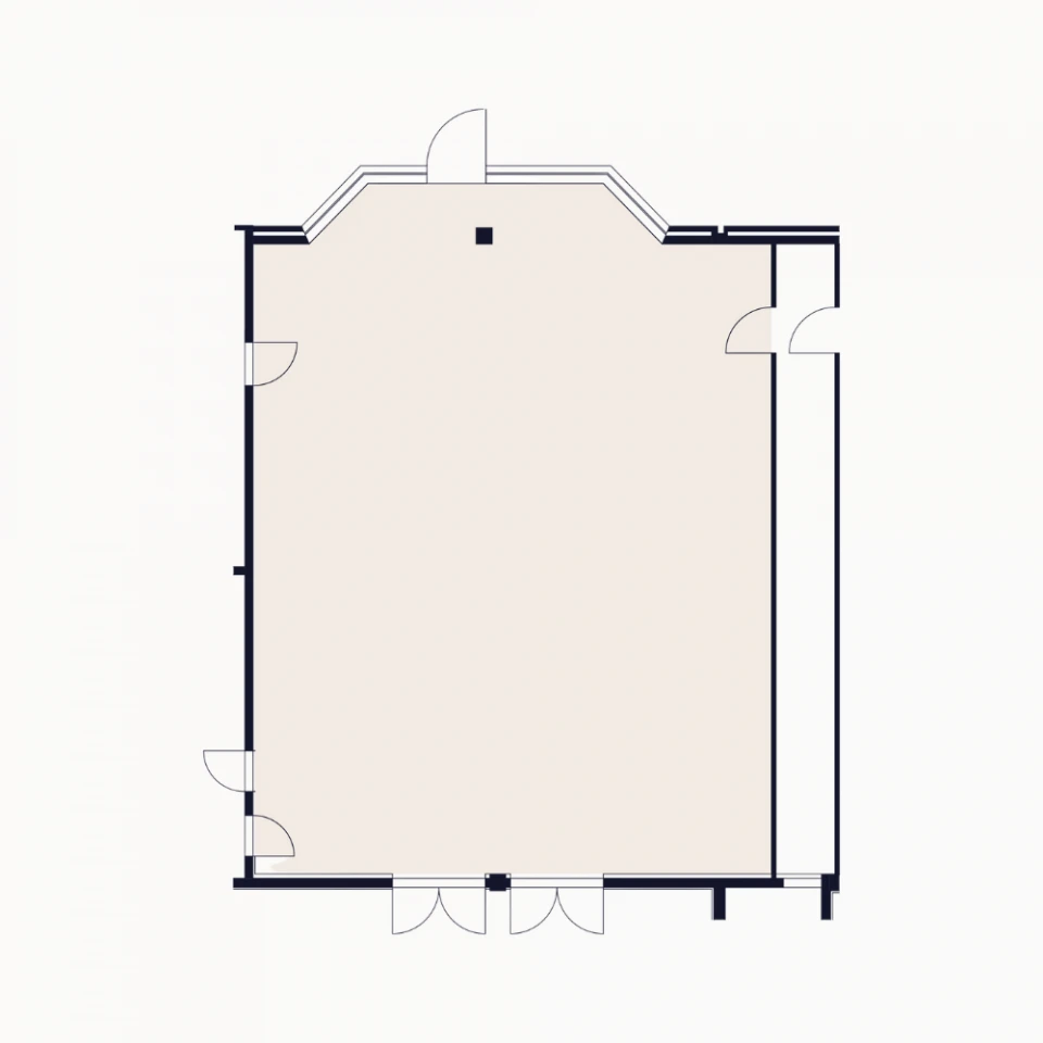 Grundriss des Konferenzraums Versailles im Erdgeschoss der Smartvillage Location Bogenhausen.